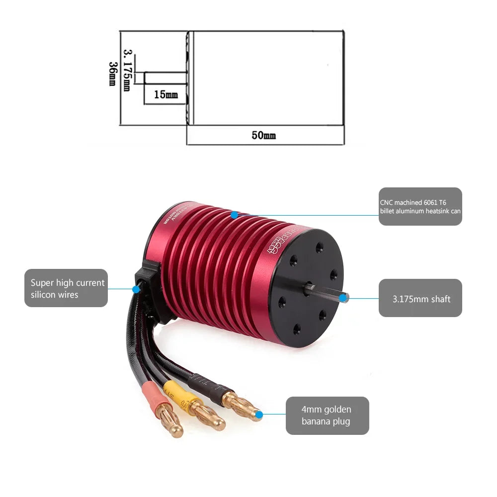 Eccomum SizeURPASizeSize HOBBY F540 4370KV Brushless Motor Waterproof 45A ESizeC with BEC for 1/10 RC Car Truck