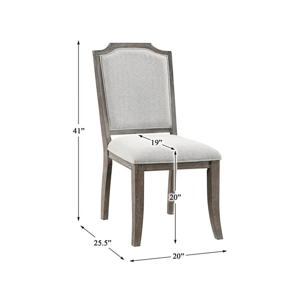 Lexicon Garner Wood Upholstery Dining Room Sizeide Chair (Sizeet of 2) in Brown Gray