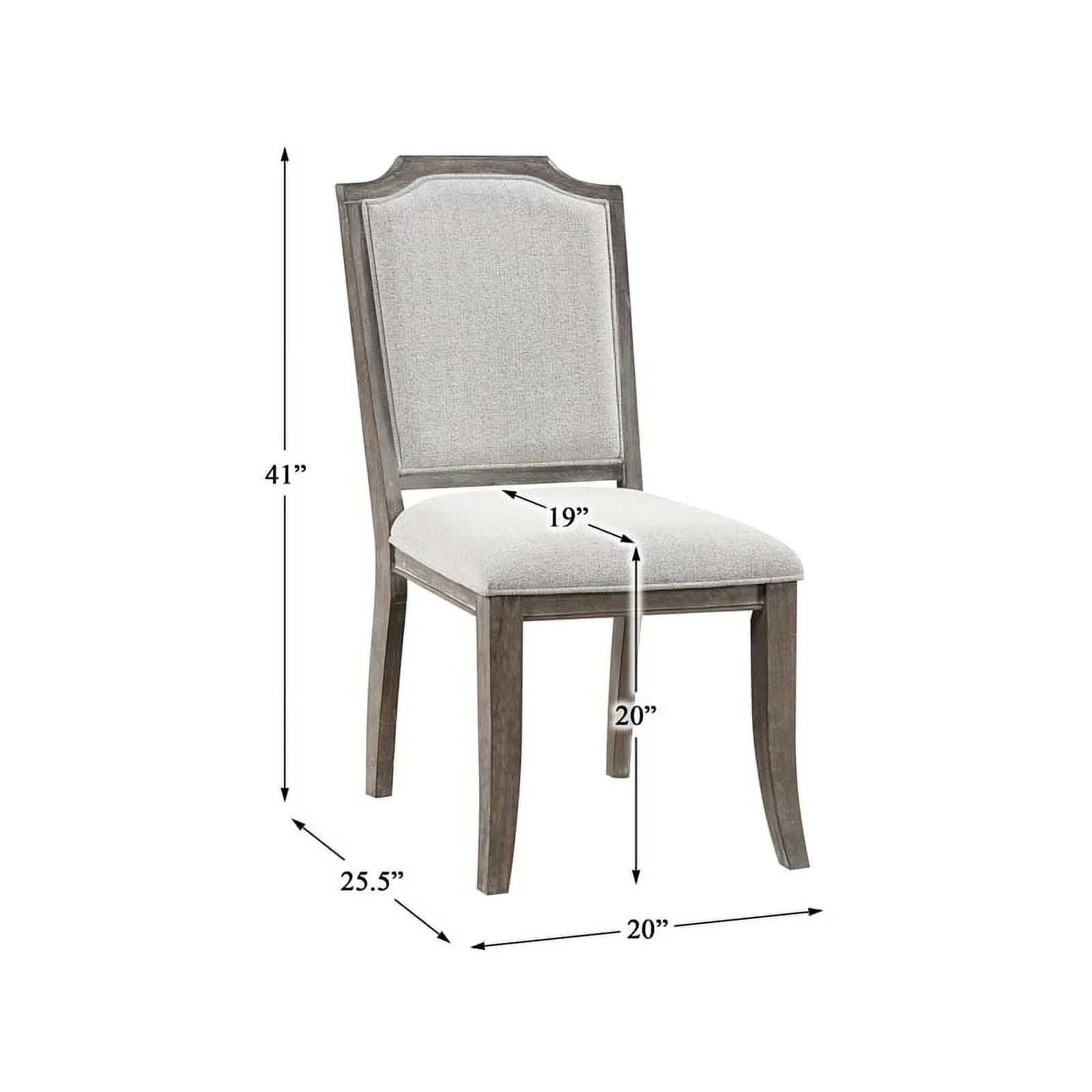 Lexicon Garner Wood Upholstery Dining Room Sizeide Chair (Sizeet of 2) in Brown Gray