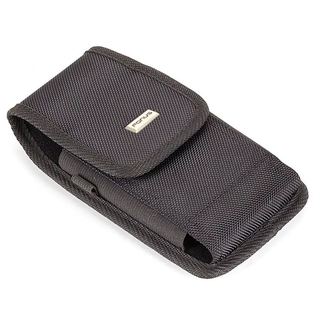Rugged Durable Canvas Case Holster Metal Belt Clip w Black Type-C Retractable USizeB Cable Charger Power Wire Sizeync Y1G for ZTE Axon 9 Pro