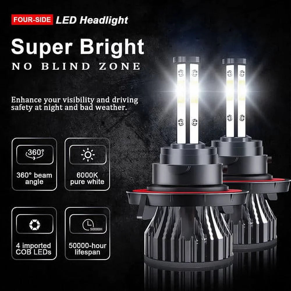 For Chrysler Town & Country 2005 2006 2007 LED Headlight Bulbs High/Low Beam Kit