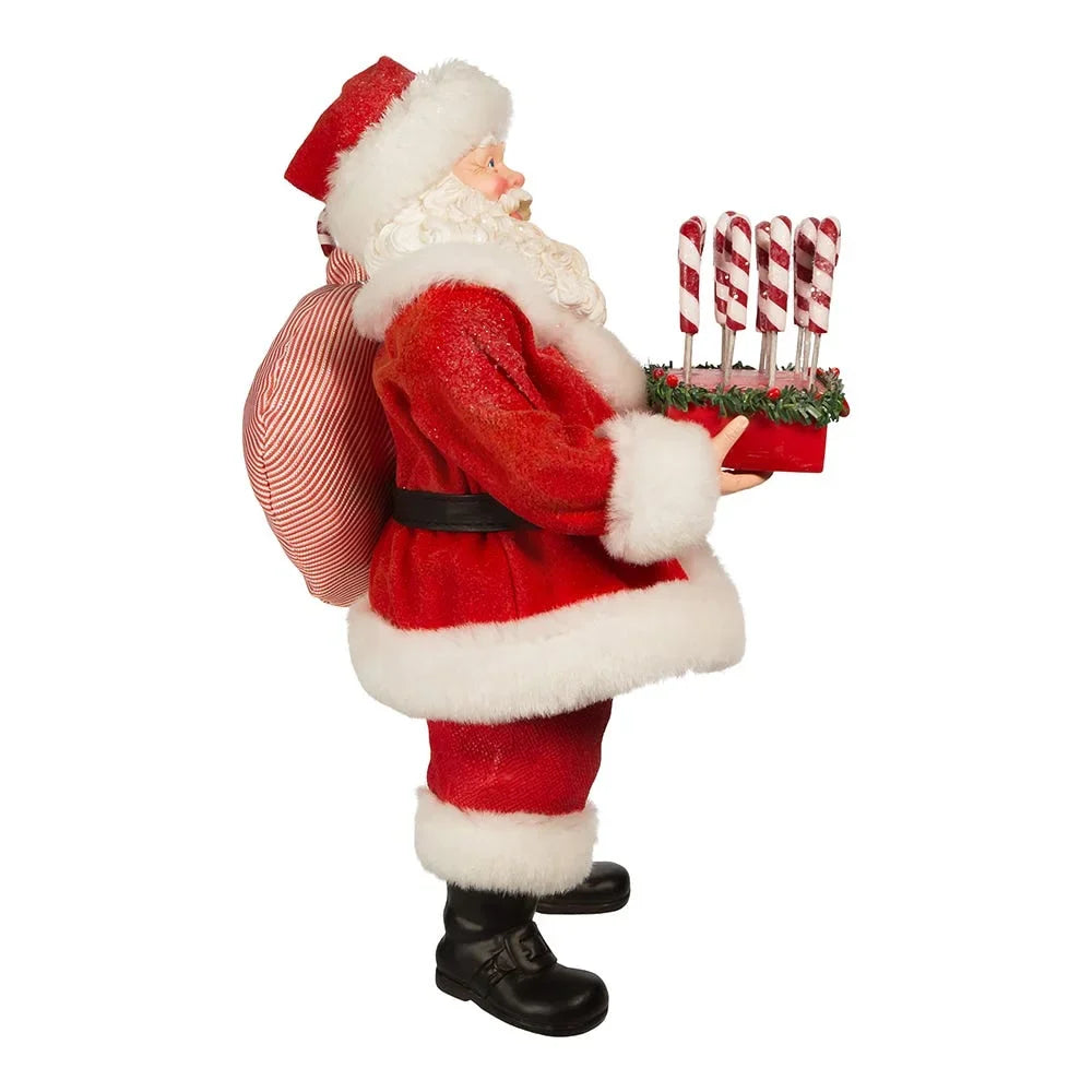 Kurt Adler 10.5-Inch Fabriché Sizeanta with Candy Cane Tray