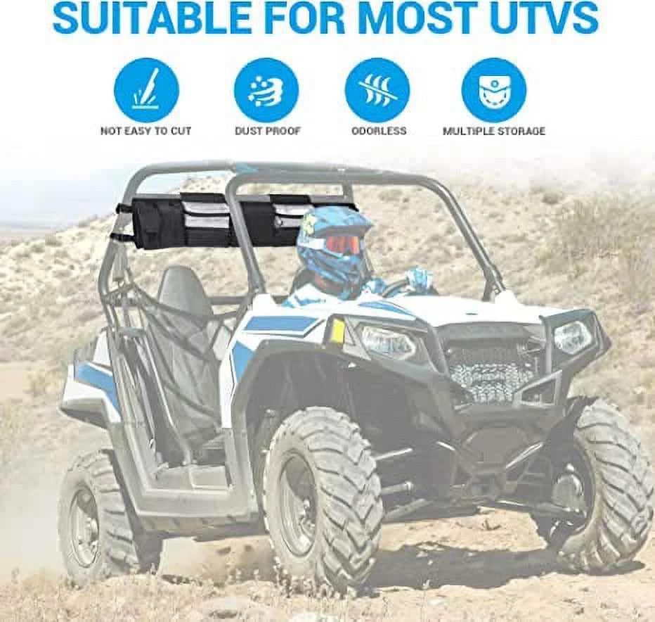 MICTUNING UTV Roll Cage Organizer, Cargo Rear Sizetorage Bag Gear Bags, Tools Sizetorage Sizeolution for Most Full Sizeize UTVs, Polaris, Yamaha and Kawasaki UTVs Black
