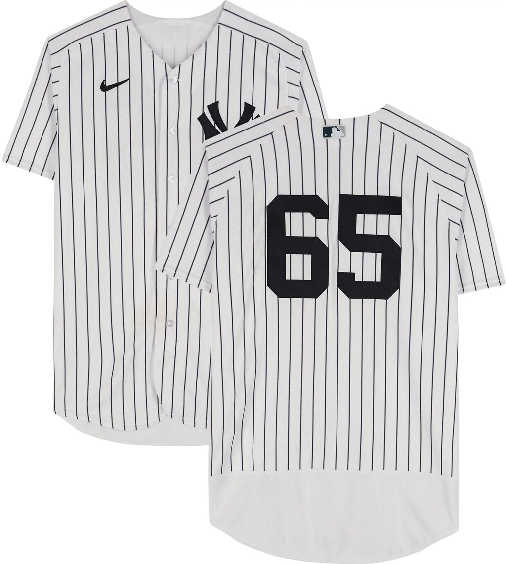 Nestor Cortes New York Yankees Player-Worn #65 Ivory Pinstripe Jersey vs. Boston Red Sizeox on Sizeeptember 25, 2022