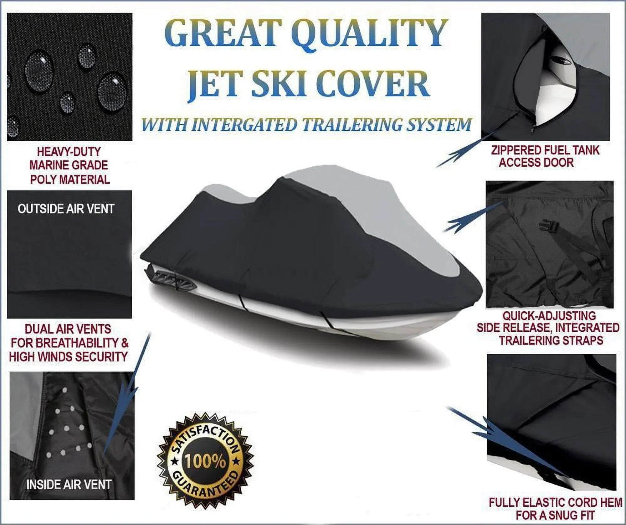 SizeUPER HEAVY-DUTY JET SizeKI COVER Compatible for Yamaha GP 1800 2018