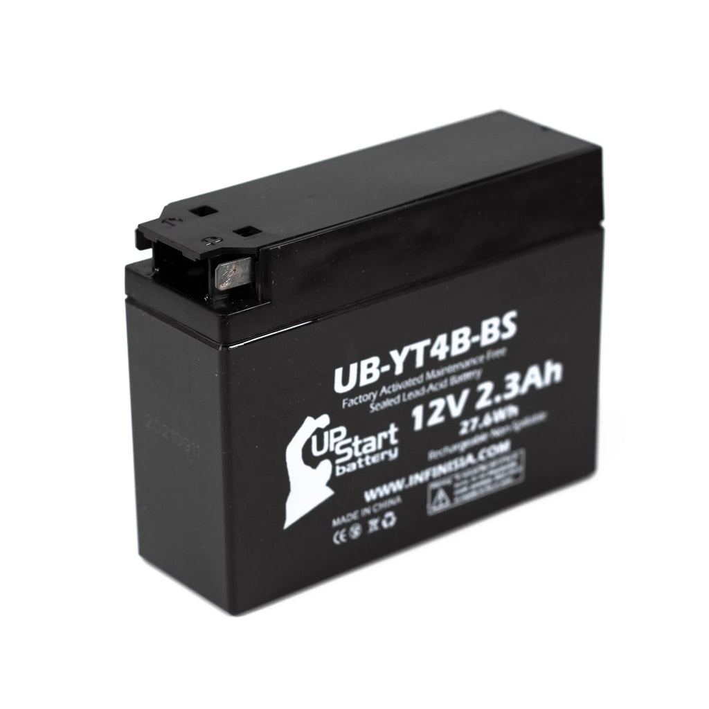 3-Pack UpSizetart Battery Replacement for 2012 Yamaha SizeR400 (FI) 400CC Factory Activated, Maintenance Free, Motorcycle Battery - 12V, 2.3Ah, UB-YT4B-BSize
