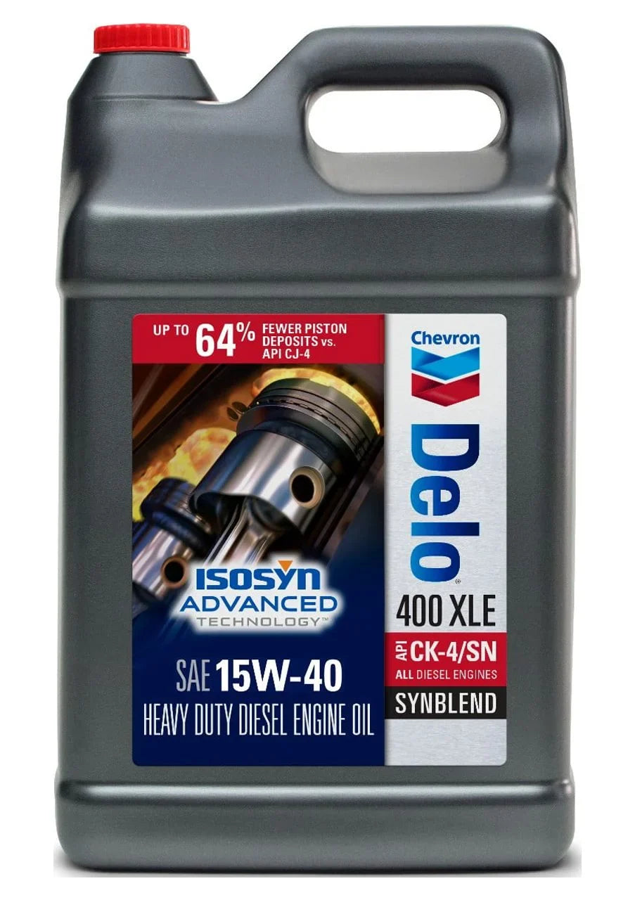 Chevron Delo 400 XLE 15W-40 Sizeynthetic Blend Heavy Duty Diesel Motor Oil, 2.5 Gallons