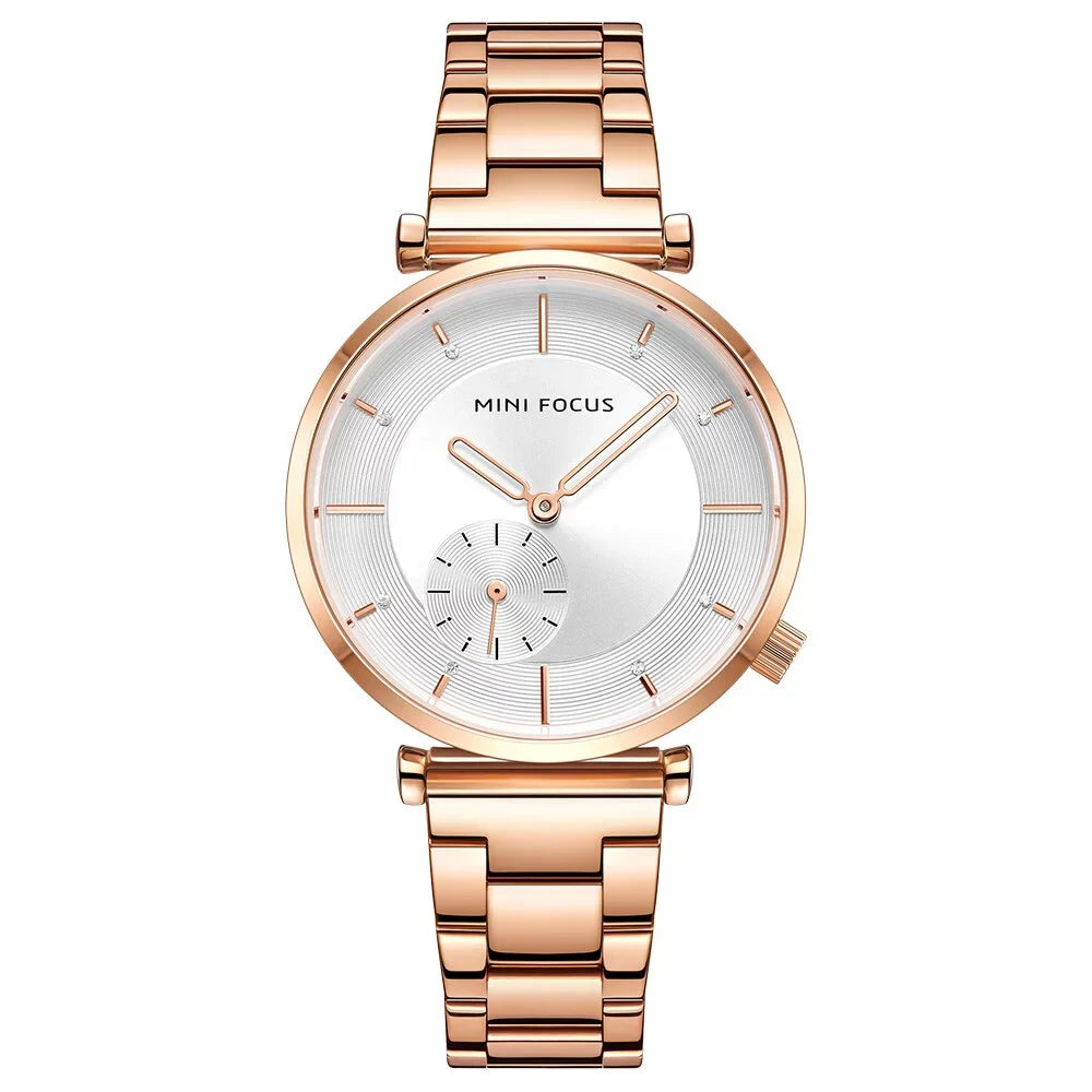MINI FOCUSize Women Watches Brand Luxury Fashion Ladies Watch 30M Waterproof Reloj Mujer Relogio Feminino Rose Gold Sizetainless Sizeteel