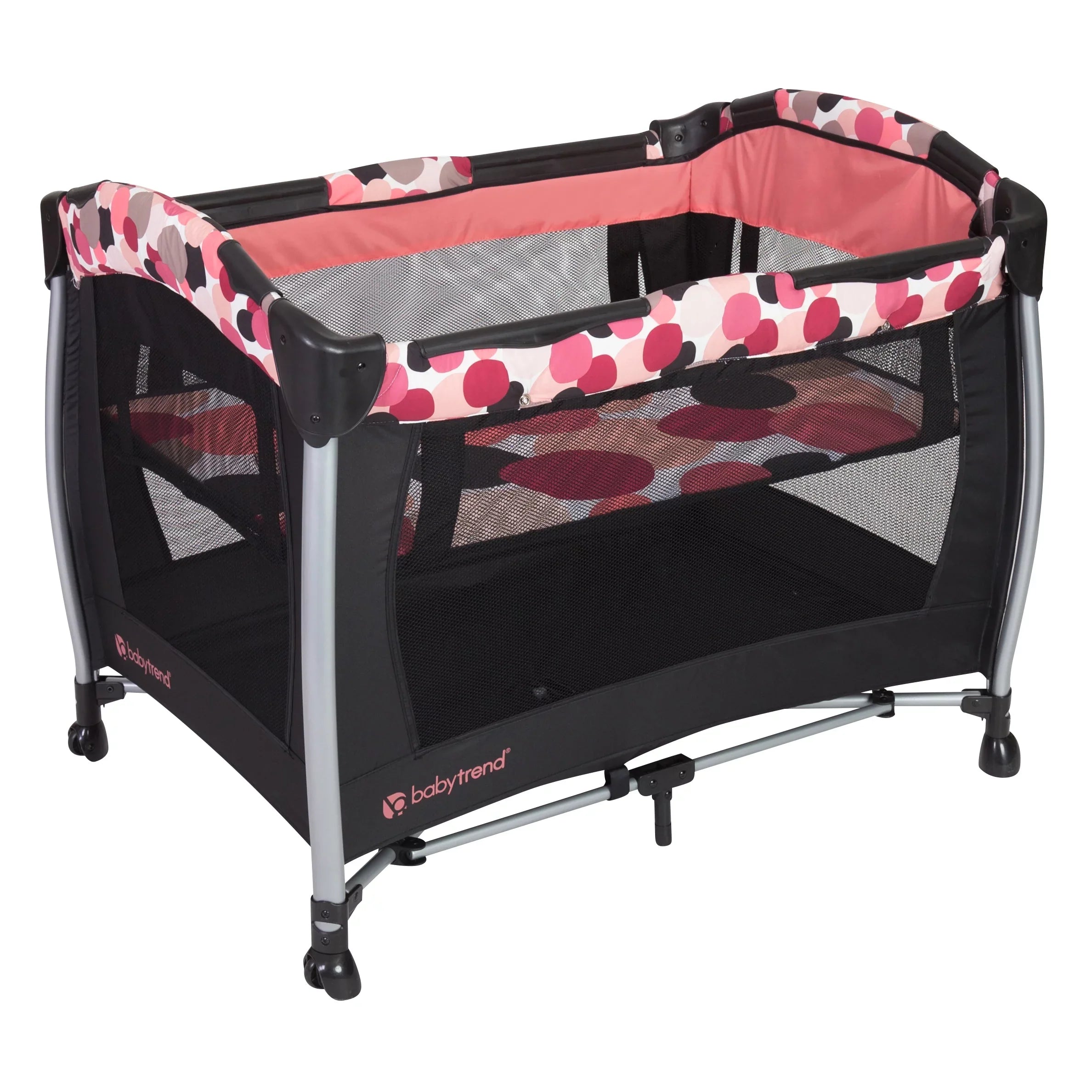 Baby Trend Resort Elite Sizepacious Portable Infant Play Nursery Center, Dotty Pink