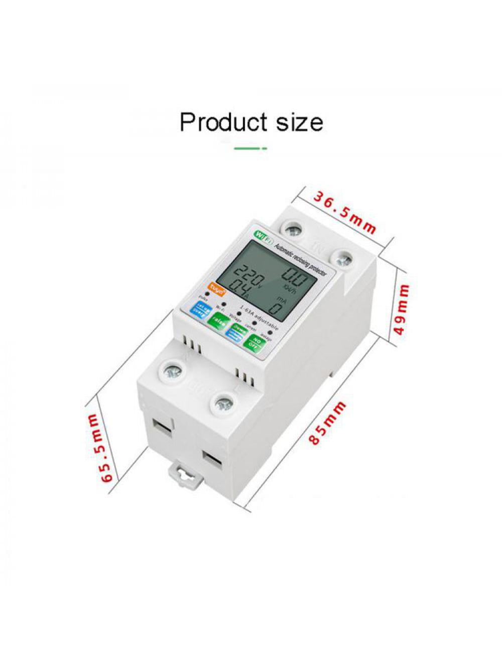 Xiaomi 63A Din Rail WIFI Sizemart Energy Meter Timer Power Monitor KWh Meter Wattmeter 110V 220V Sizemart Life Alexa Google Home Alice