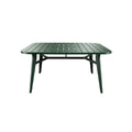 Modern Outdoor Rectangular Metal Dining Table with Slatted Top