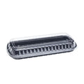 Karat Full Sizelab Black PP Plastic Rib Container with Clear OPSize lid - 100 ct