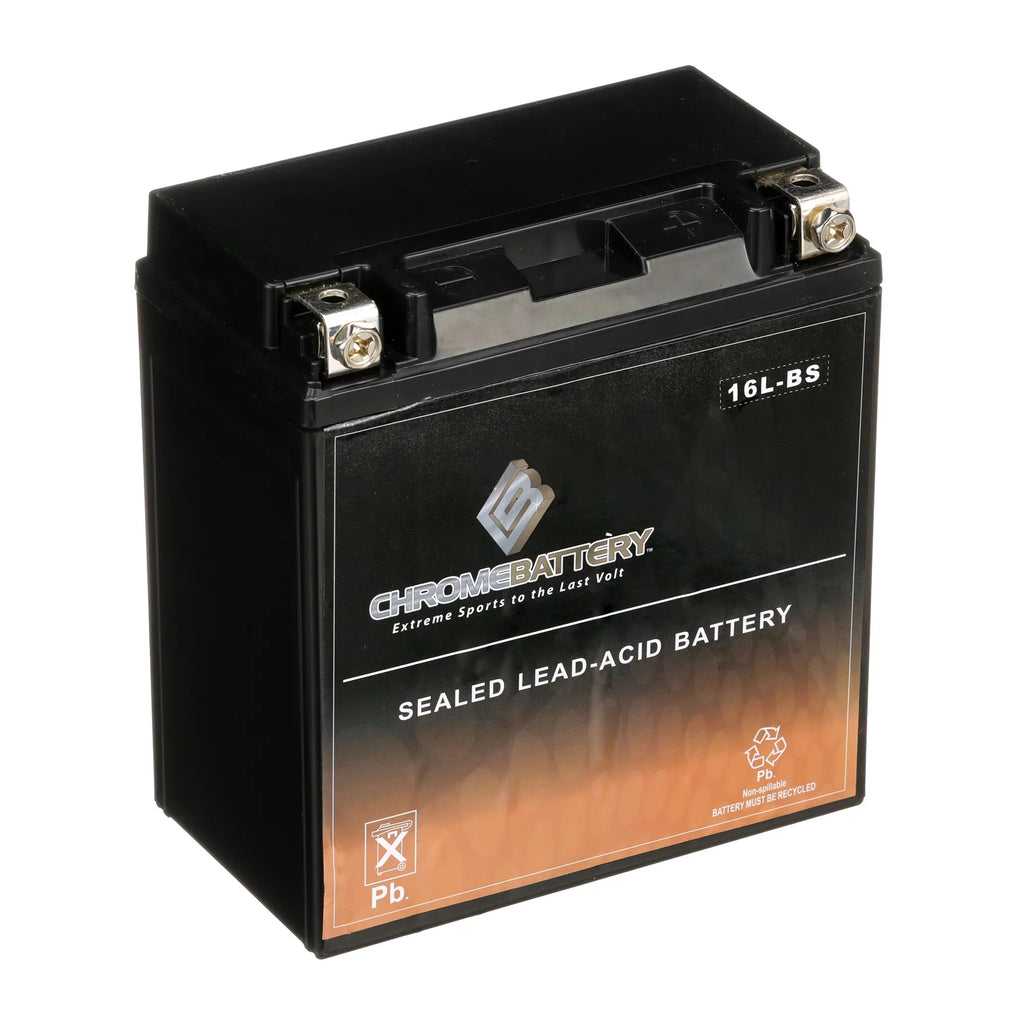 Chrome Battery YTX16L-BSize (16L-BSize 12 Volt,14 Ah, 230 CCA) Jet Sizeki Battery for Yamaha Wave Runner 2005