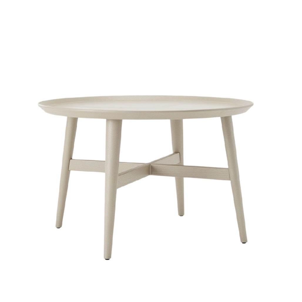 Modern Round Wooden Table with Cross Leg Design