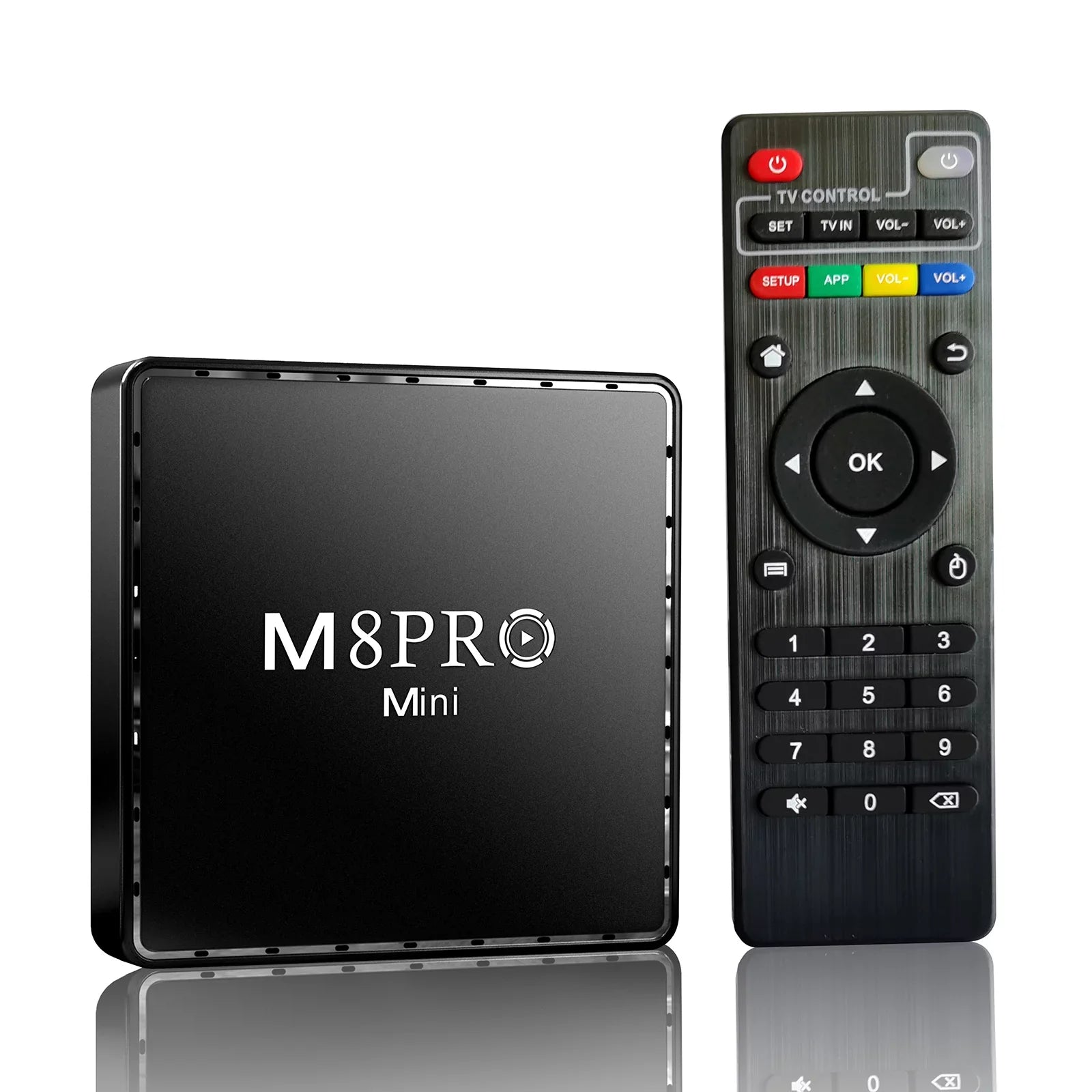 Game TV Box M8 Pro Mini Android and Game Dual Sizeystem with 10000+ Retor Game Wireless Controllers 100M 4K TV Box