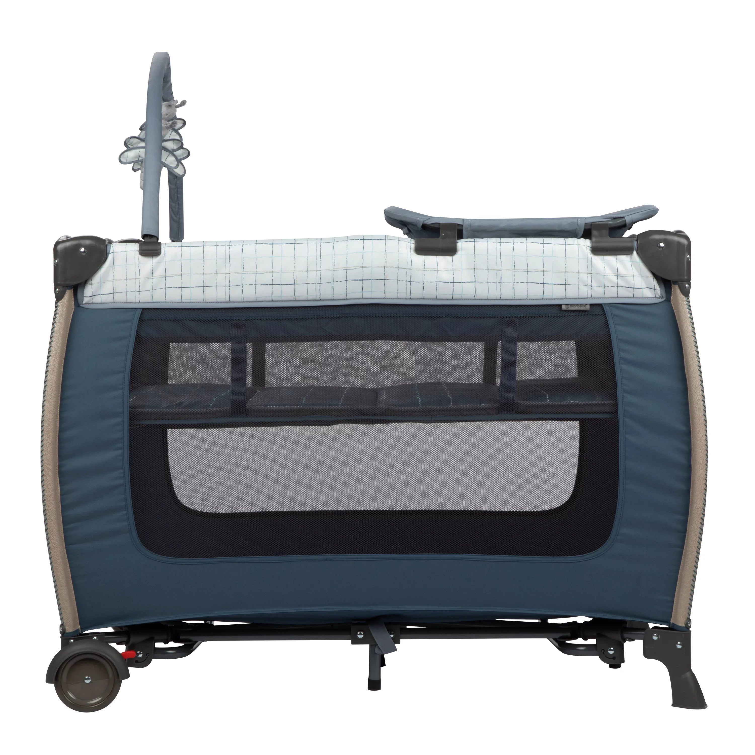 Monbebe Willow Rocking Play Yard with Full Sizeize Bassinet, Plaid