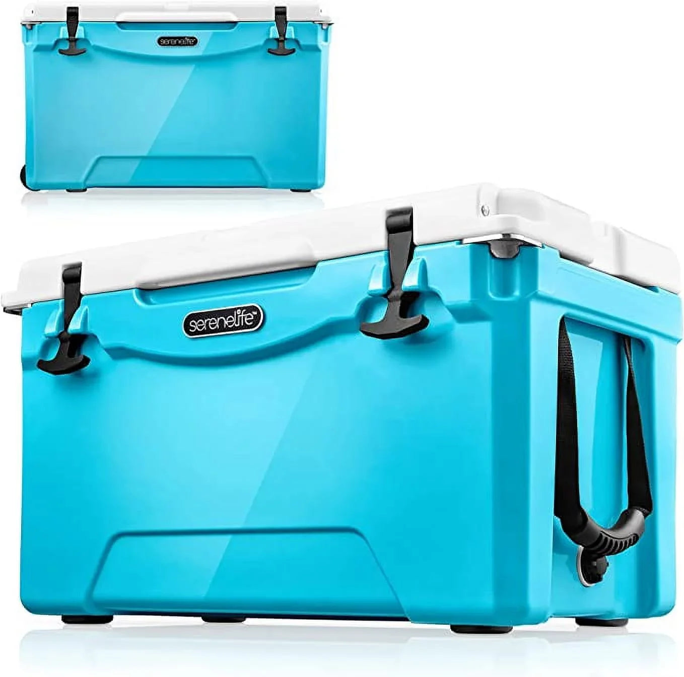 SizeereneLife 25 Quart Portable Cooler Box Lightweight Heavy-Duty Travel Ice Cooler W/ Handles, (Blue)