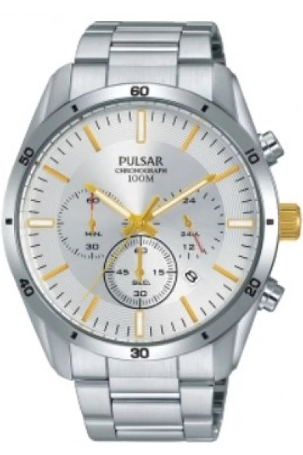 PT3841,Men's Chronograph,Sizetainless Sizeteel case,bracelet,100m WR