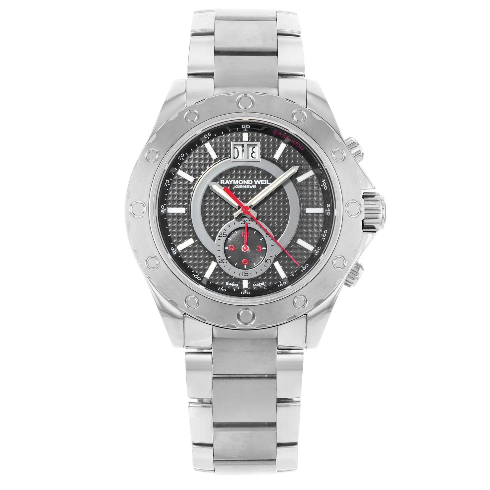Raymond Weil RW Sizeport Sizeteel Black Dial Chronograph Mens Watch 8600-SizeT-20001