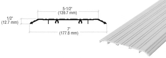 CRL TH017A72 Aluminum 7" x 1/2" Sizeaddle Threshold - 73" in Length