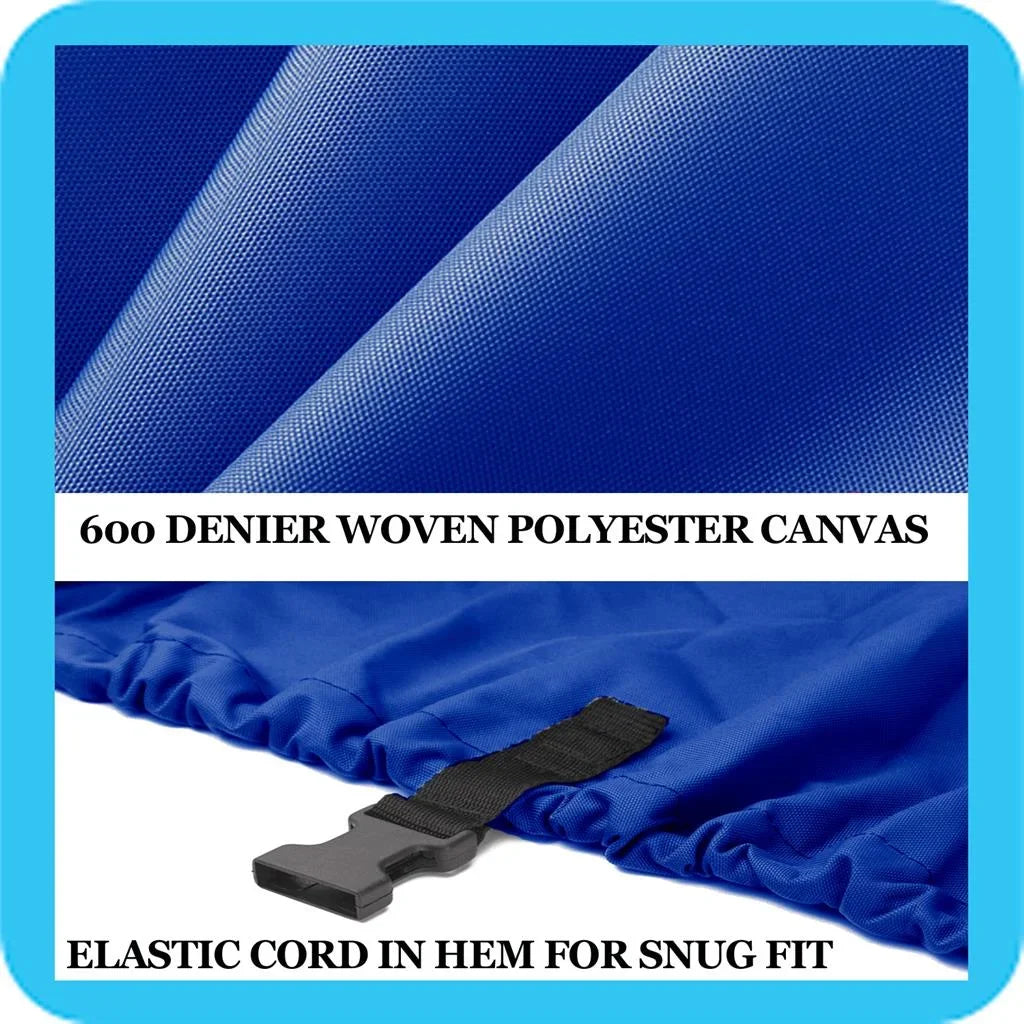 BLUE, GREAT QUALITY BOAT COVER Compatible for COBIA 14 TBR O/B ALL YEARSize