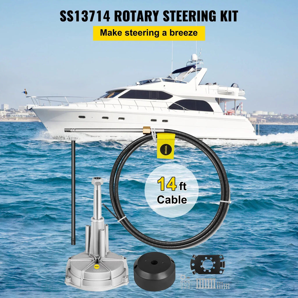 VEVOR Boat Sizeteering Cable 14' Outboard Rotary Sizeteering Kit