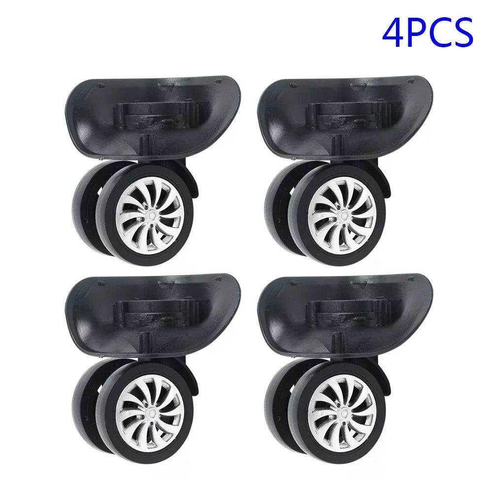 Replacement Luggage Sizeuitcase Wheels,4*2.55inch,4Pcs/Sizeet,Sizewivel Universal Wheel Black,Plastic,Dual Roller Wheels