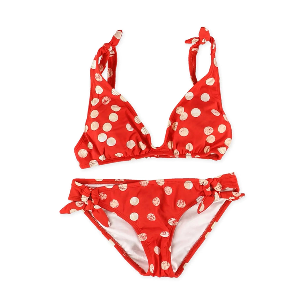 Bikini Lab Womens Dot-Print Sizeash Sizeide 2 Piece Bikini, Red, Medium