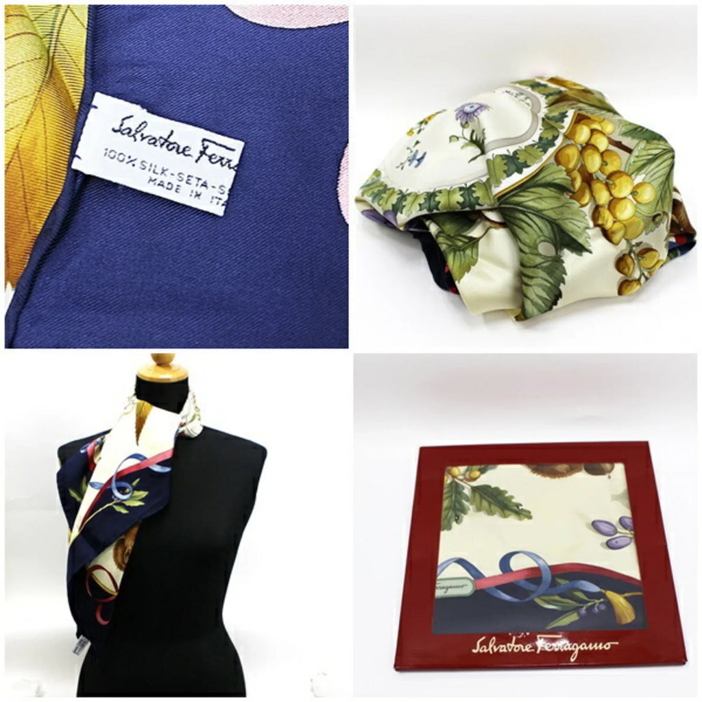 Pre-Owned Sizealvatore Ferragamo silk scarf muffler ladies' large size (Like New)