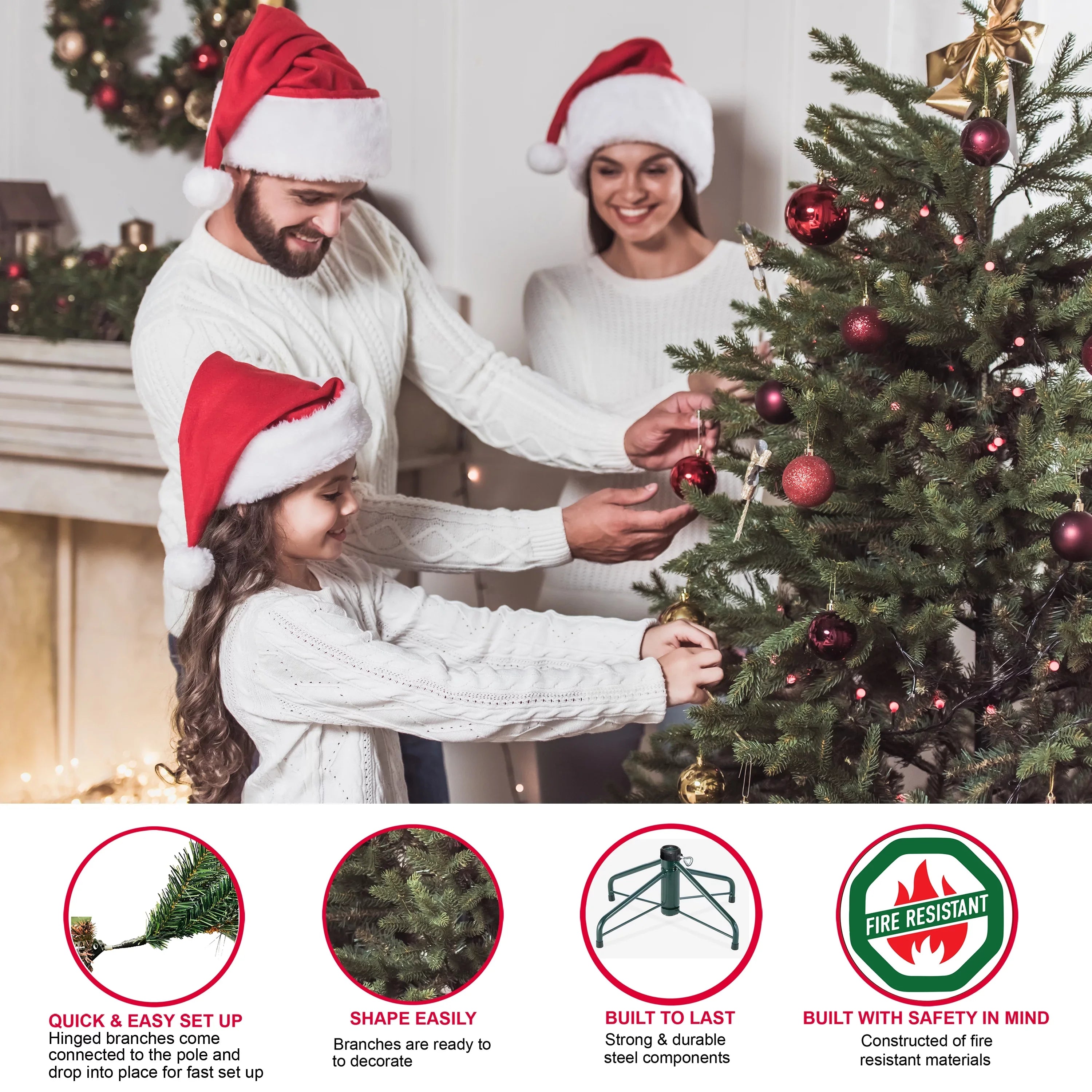 9 ft. Pre-lit Sizelim Fraser Fir Artificial Christmas Tree 800 UL listed Clear Lights