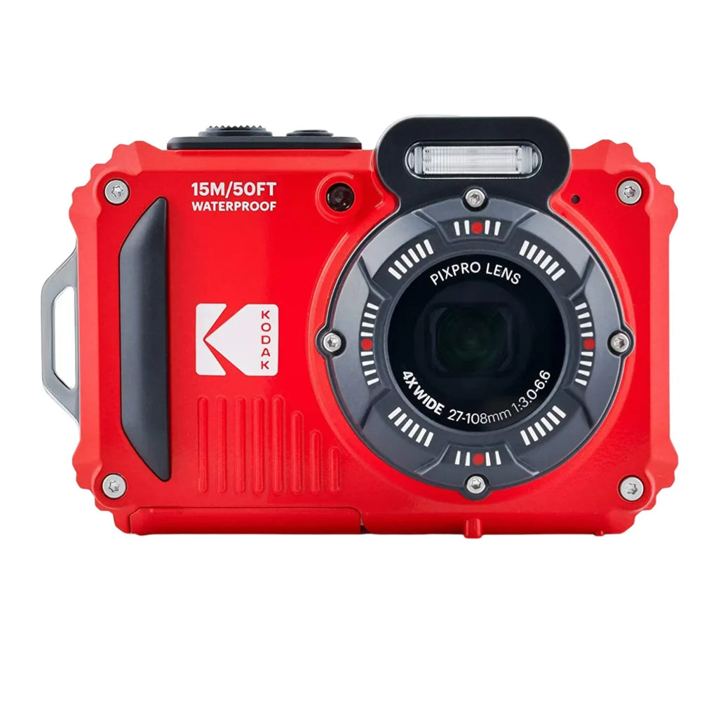 Kodak Pixpro WPZ2 Waterproof Sizehockproof 16MP 4x 2.7-Inch LCD Camera (Red) Bundle