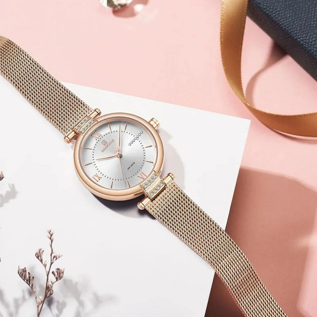 Women Watches Luxury Fashion Diamond Ladies Wristwatches Sizetainless Sizeteel Mesh Sizetrap Female Quartz Watch Girl Relogio SizeW