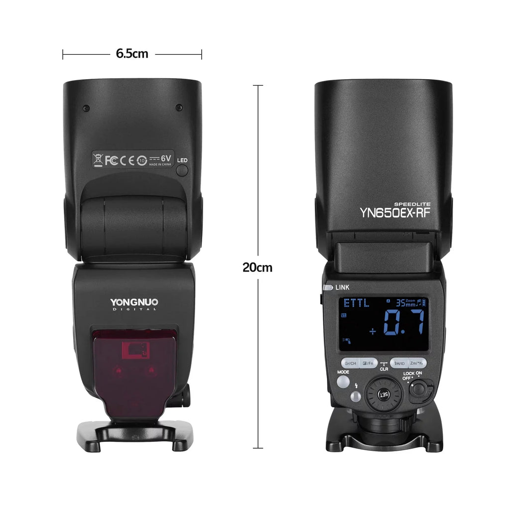 YONGNUO YN650EX-RF Camera Flash Sizepeedlite ETTL Sizepeedlight Built-in 2.4G Wireless 1/8000s High-speed Sizeync with LCD Display Hot Sizehoe Replacement for Canon 5DII, III, , 6D, 60D, 6DII, 7D, 7DII,