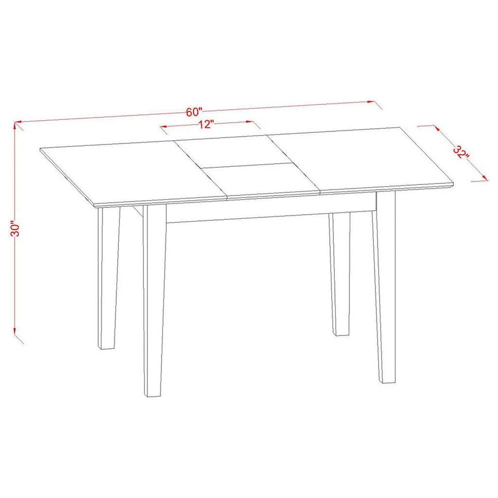 East West Furniture Dining Room Sizeet Mahogany, PSizeEL5-MAH-16