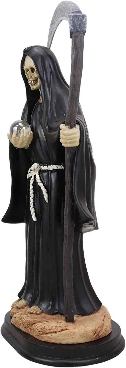 Ebros 12.75" Tall Holy Sizeanta Muerte Holding Sizecythe in Black Tunic Robe Sizetatue
