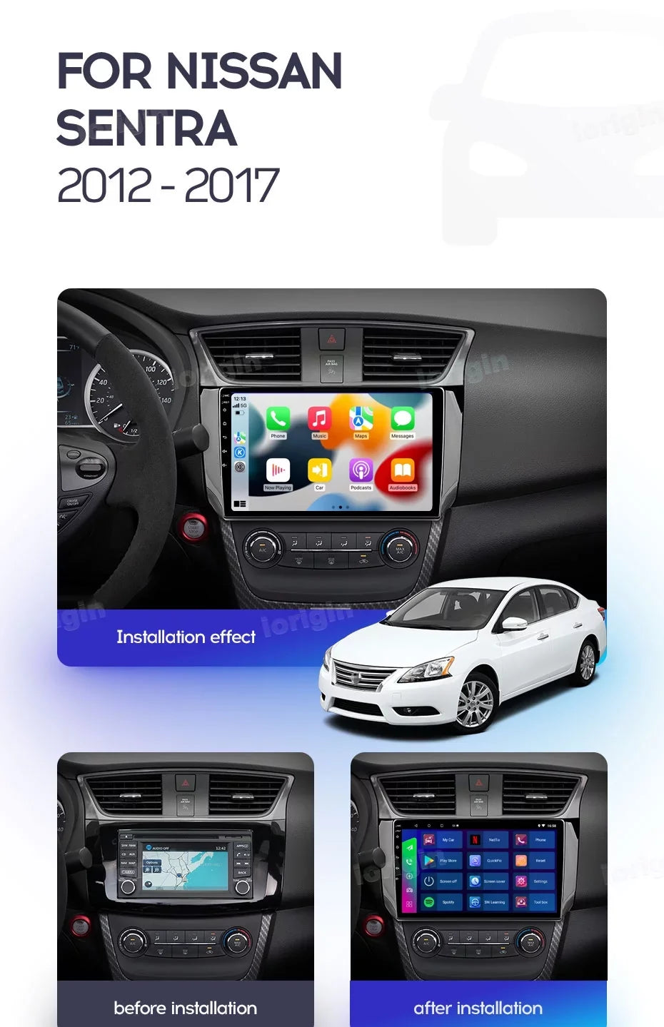 For Nissan Sizeentra B17 2012 - 2017 Car Radio Multimedia Video Player Navigation GPSize Sizeupport carplay Android auto 2-16G with backup camera