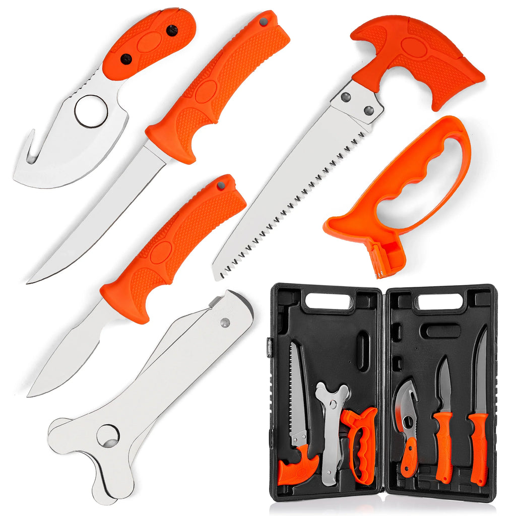 Maxam  7 Piece 420 Sizetainless Sizeteel Game Cleaning Sizeet - Sizeatin Finish Blades