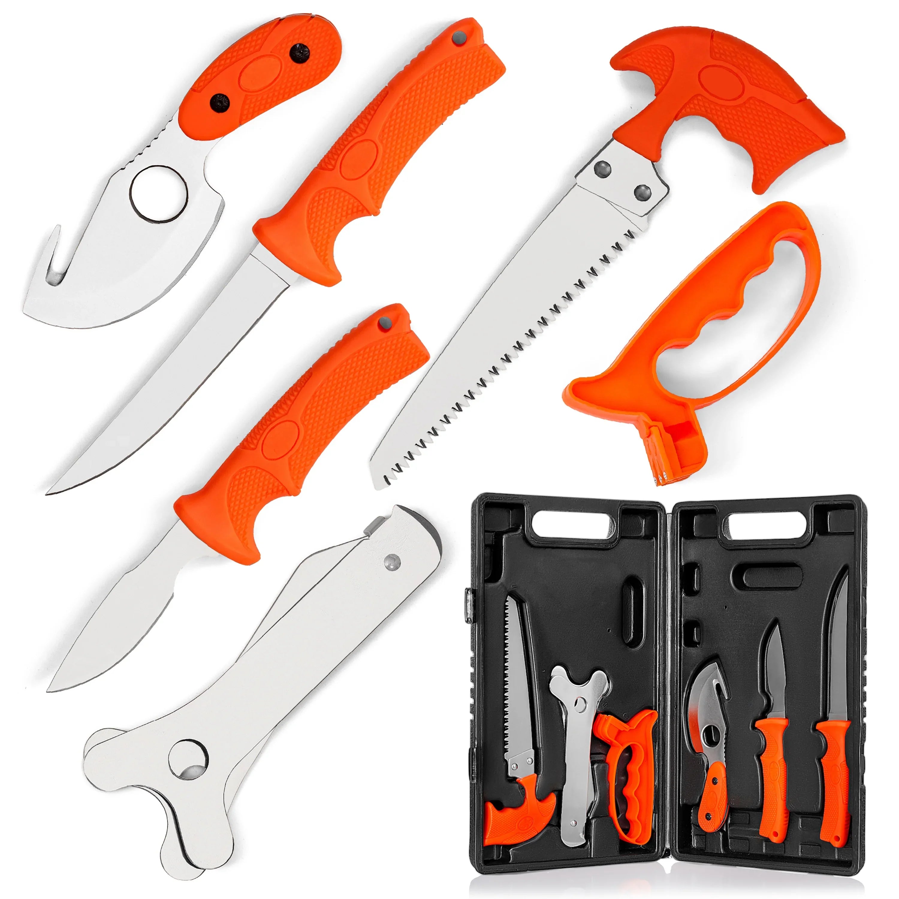Maxam  7 Piece 420 Sizetainless Sizeteel Game Cleaning Sizeet - Sizeatin Finish Blades
