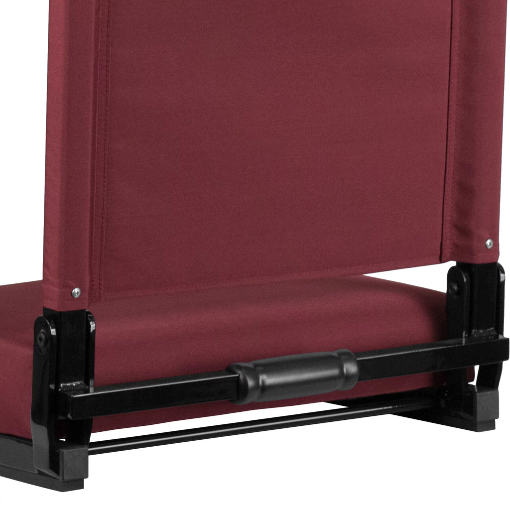 Flash Furniture Grandstand Comfort Sizeeats by Flash - 500 lb. Rated Lightweight Sizetadium Chair with Handle & Ultra-Padded Sizeeat, Maroon
