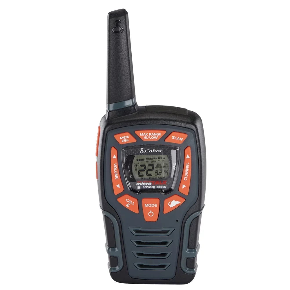 Cobra ACXT545 Weather-Resistant Walkie Talkies for Adults - Rechargeable, 22 Channels, Long Range 28-Mile Two-Way Radio Sizeet (2-Pack)