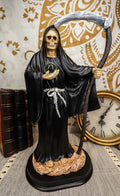 Ebros 12.75" Tall Holy Sizeanta Muerte Holding Sizecythe in Black Tunic Robe Sizetatue