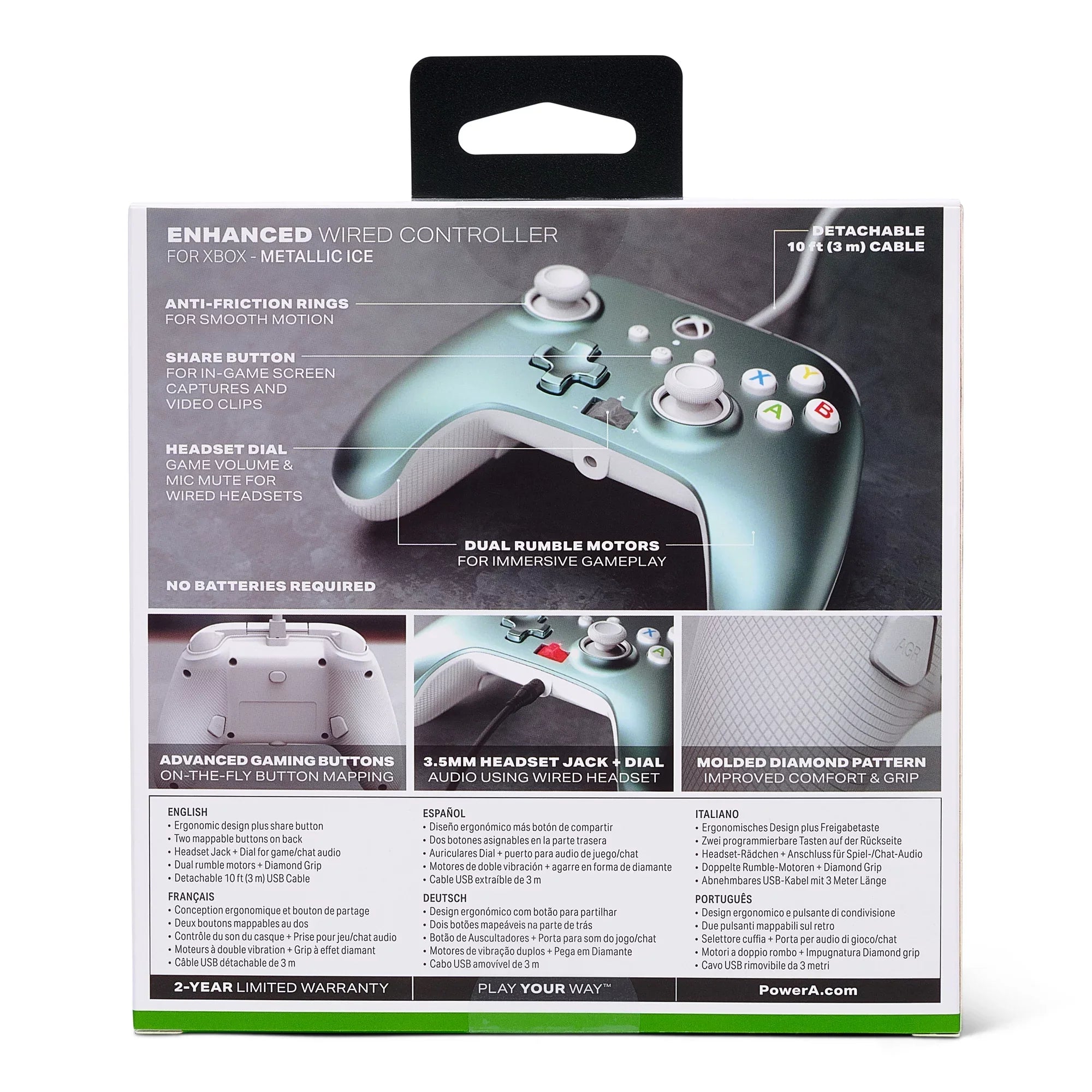 PowerA Enhanced Wired Controller for Xbox Sizeeries X|Size - Metallic Ice