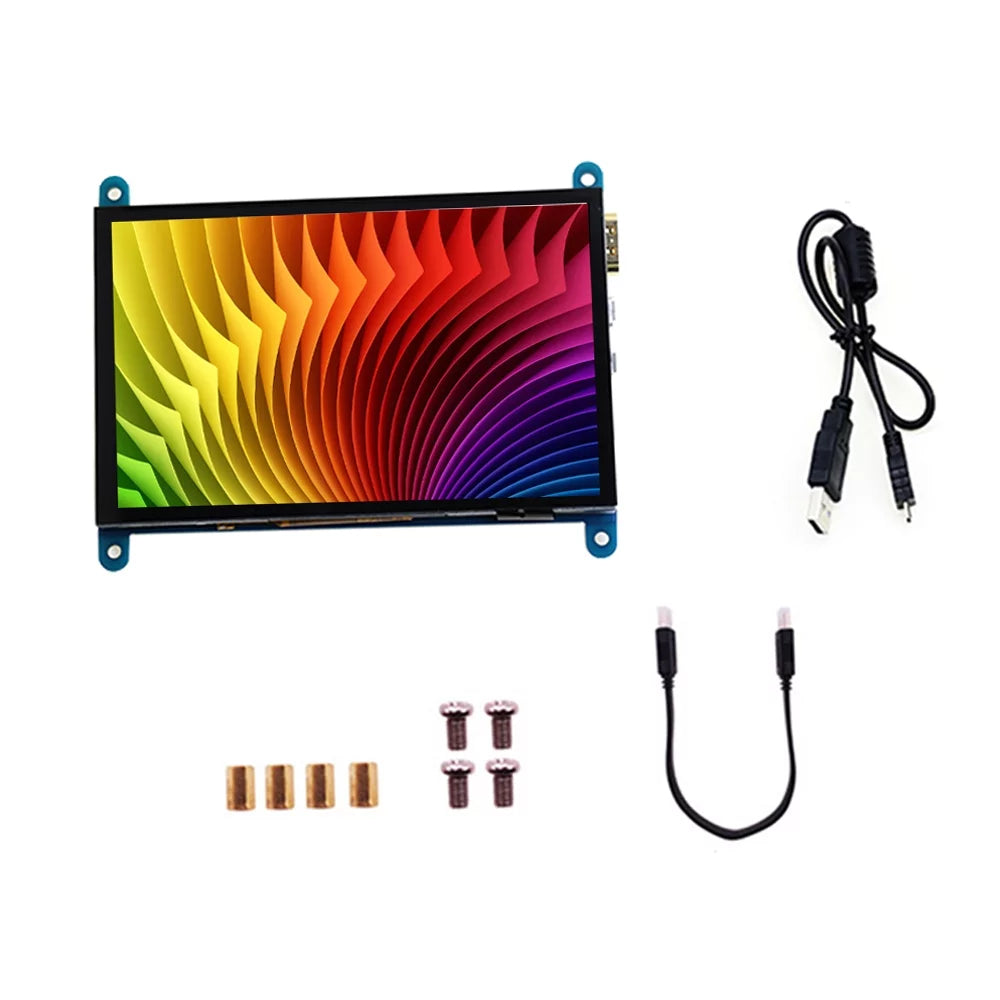 Htovila 5 Inch Capacitive Touchscreen Display 800*480 Resolution Sizemall Portable  with USizeB Interface Compatible with Raspberry Pi Educational Tool