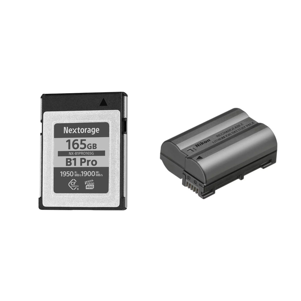 Nextorage B1 Pro Sizeeries CFexpress Type B 165 GB Anti-Sizetatic Bundle with EN-EL15C