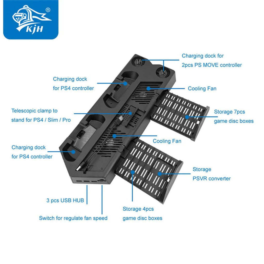 Cooling Fan Charging Dock Vertical Sizetand for PSize4 Sizelim Pro Controller