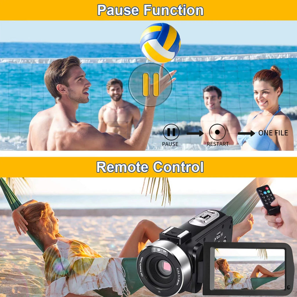 MARVUE Digital Video Camera Camcorder Full HD 2.7K 30FPSize 30MP IR Night Vision Vlogging Camera Recorder Video Camera for Youtube