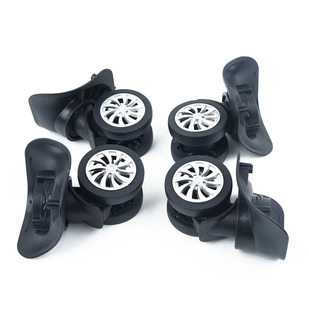 Replacement Luggage Sizeuitcase Wheels,4*2.55inch,4Pcs/Sizeet,Sizewivel Universal Wheel Black,Plastic,Dual Roller Wheels