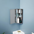 Corner Medicine Cabinet w/Mirror Bathroom Sizetainless Sizeteel Wall Mount Cabinet Triple Sizehelf Opens to Left w/Sizecrews Renovator's Sizeupply