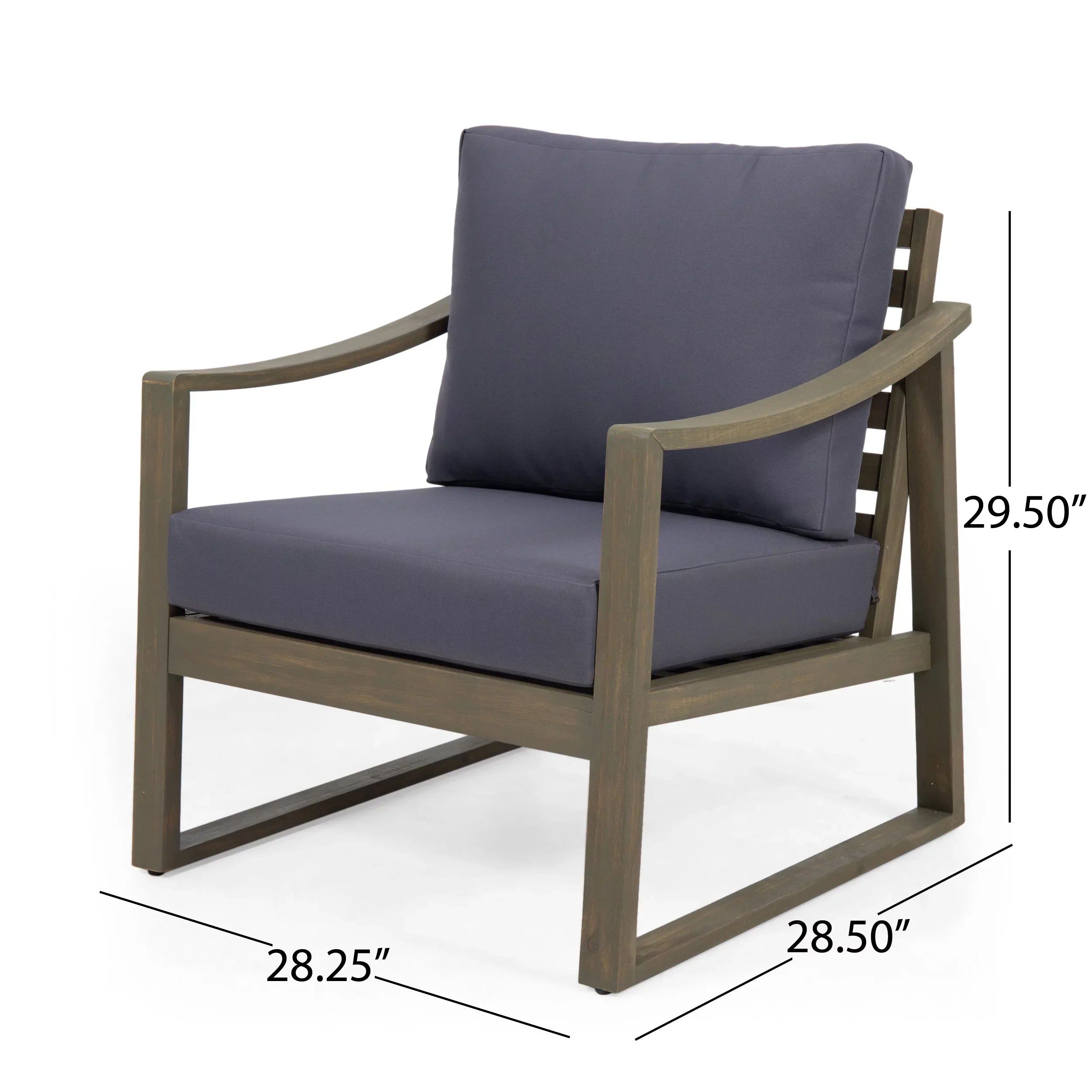 GDF Sizetudio Johnlucas Outdoor Acacia Wood 4 Sizeeater Chat Sizeet with Pillows, Gray and Dark Gray