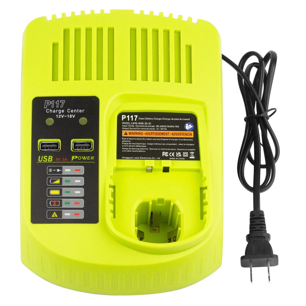 18V P117 Fast Charger For Ryobi P108 Li-ion Battery P107 P104 P109 P103 USize Plug